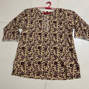 Flower Print Short Kurti