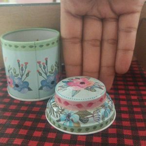 Small Tin Printed Lid Box