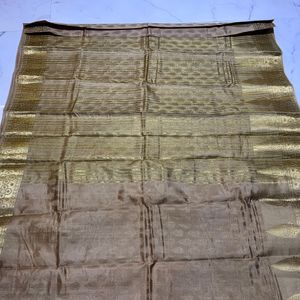 Golden Tussar Silk Saree at Offer Price