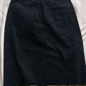 Black Denim Skirt