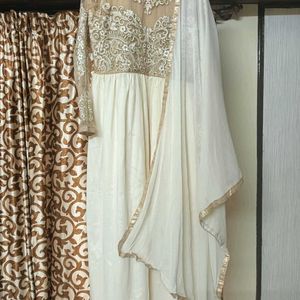 Beige & Cream Gown Set