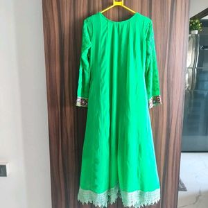 Festive Peacock Green Anarkali Dress ❤️