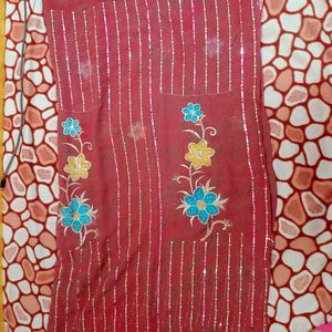 Chumki Floral Embroidery Saree