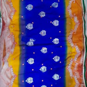 Net & Gergette Design Saree..