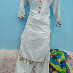 Pompom Less Suit Shalwar  Free Size