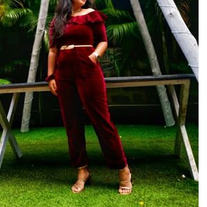 Velvet OffShoulder Jumpsuit