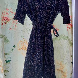 Foral Navy Blue Dress