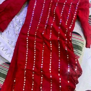 Red Mirror Kurta