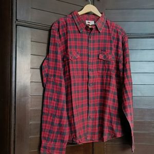 Lee Cooper Men Red Checks Regular Fit Casual Shirt