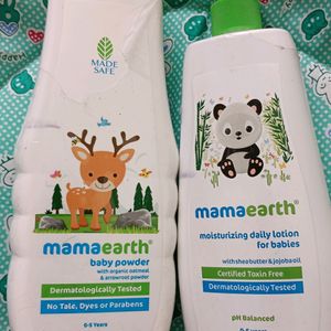 Combo Mamaearth Dusting Powder And Lotion