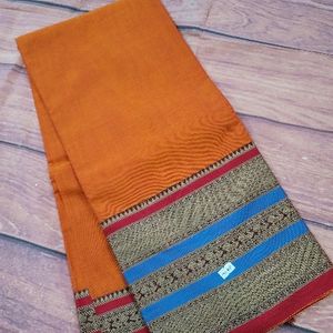 Orange Narayanpet Cotton Saree