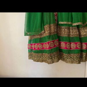 Parrot Green Anarkali Dress