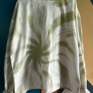 Tie Dye White Amd Green Top