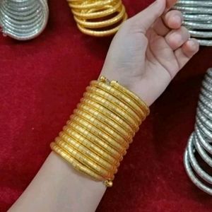 Combo Of 2 Spiral Bracelet ( GOLD + SILVER)