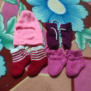 3 Woollen Socks And 1 Monkey Cap