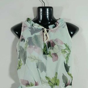 Light Patsel Green Printed Dress For Women's