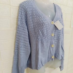 Lavender Crochet Crop Cardigan