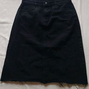 Black Denim Skirt