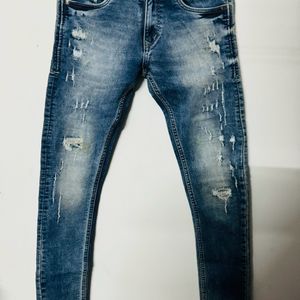 Brand New Blue Ripped Denim