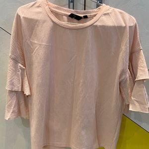 Peach Top With Designer Sleeves