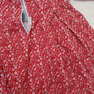 Red Frock Cute Cotton