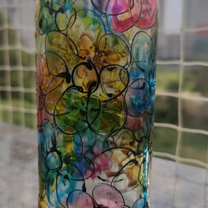 Hand painted Glass Bottle