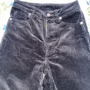 H&M Black Wide Leg Corduroy Jeans