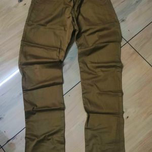 Brown Casual Straight Pants