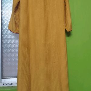 Yoke Design Mustard Yellow Kurta