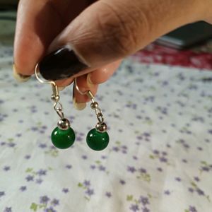 Pinteresty Dark Green Drop Earrings