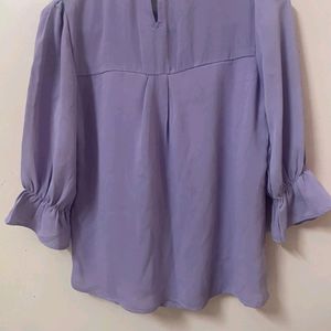 Lavender Top With Beaded Details On Neckline