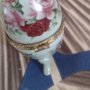 Vintage Porcelain Egg Trinket Box