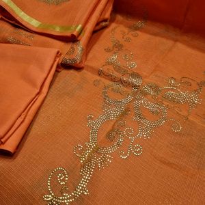 3PC Coral  Unstitched Salwar Kameez  Suit Material