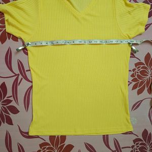 Yellow Ribbed Zudio Top