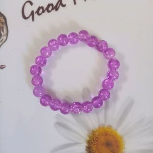 CUTE PURPLE CRACKEL BEADS BRACELET 💜