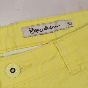 Beautiful Yellow Denim Shorts