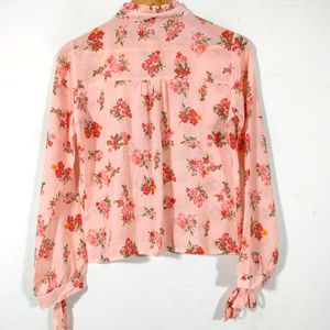 Peach Printed Casual Top