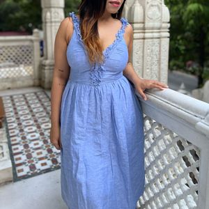 Blue Linen Dress