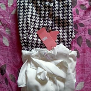 Korean Cute Women’s Dress(shirt +strap) 2 Piece