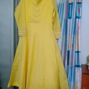 Yellow Anarkali With Duppatta