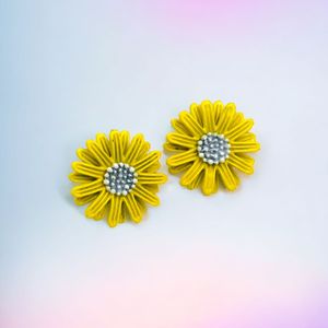 Yellow Flower Earrings