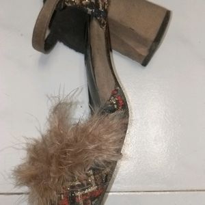 Feather Block Heels