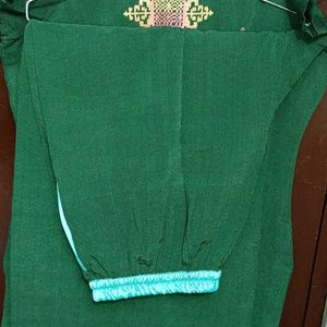 Green Color Embroidery Suit