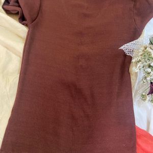 Coffee brown Wool Top