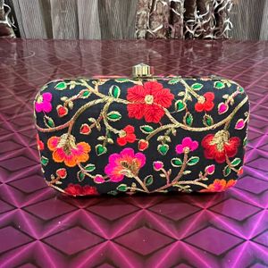 Floral Printed Fabric Clutch