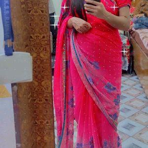 Beautiful Two Shades Colored Saree Easy To Wear