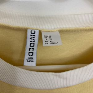 h&m yellow oversized sweatshirt