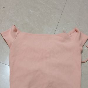 Peach Off Shoulder Top