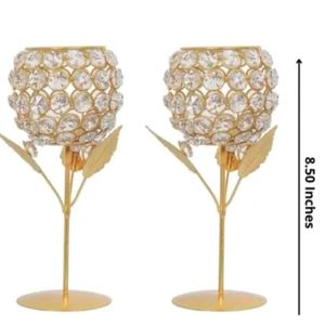 Combo crystal Stand Diya 2 Pcs.Nd 12 Piece Small