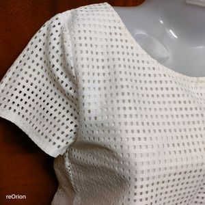 6)  White Net Top